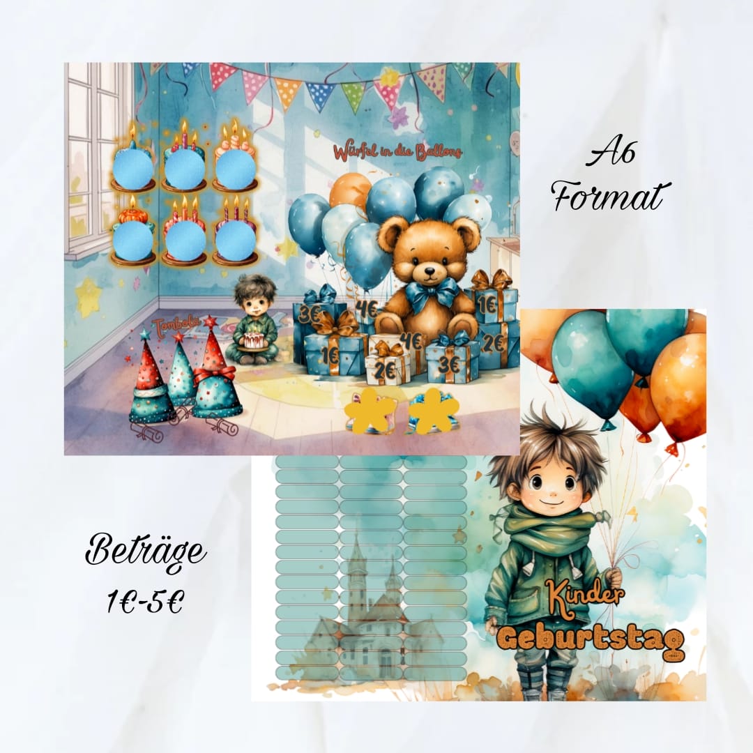Kindergeburtstag – 2er Klappkarte A6